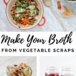 Vegetable Broth from scraps in a mason jar