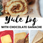 Close of of the chocolate yule log