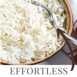 Close up of basmati rice in a bowl