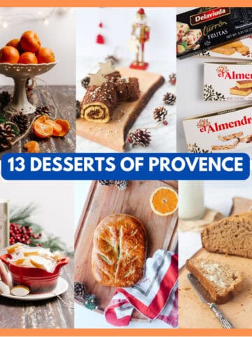 collage of pictures showing desserts of provence.